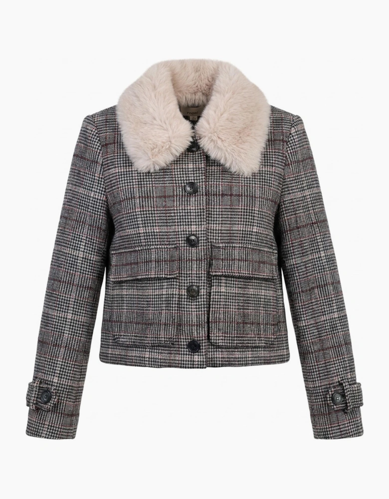 Gisele Wool Check Coat - Multi