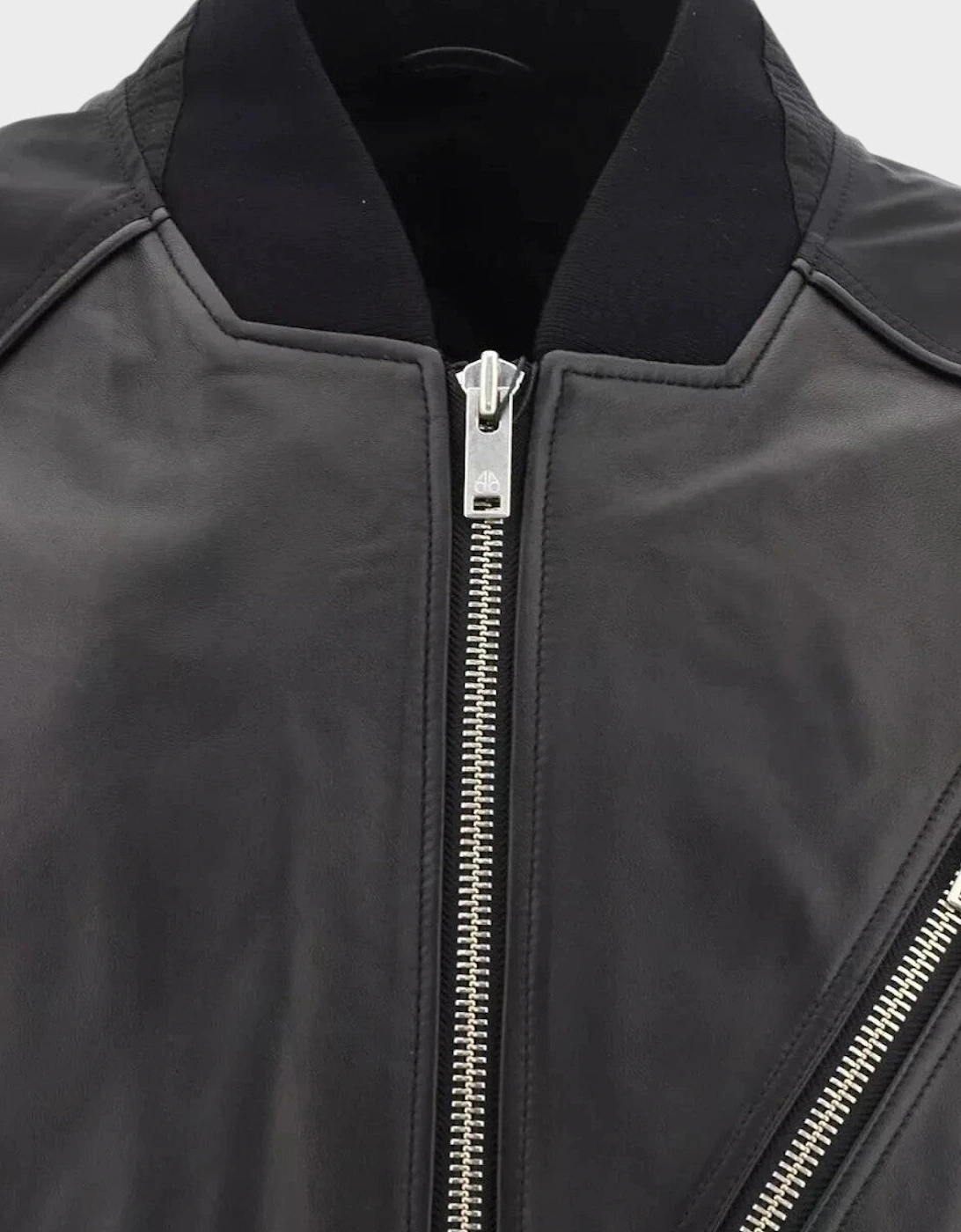 Anica Bomber Leather Jacket Black