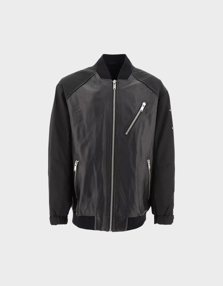 Anica Bomber Leather Jacket Black
