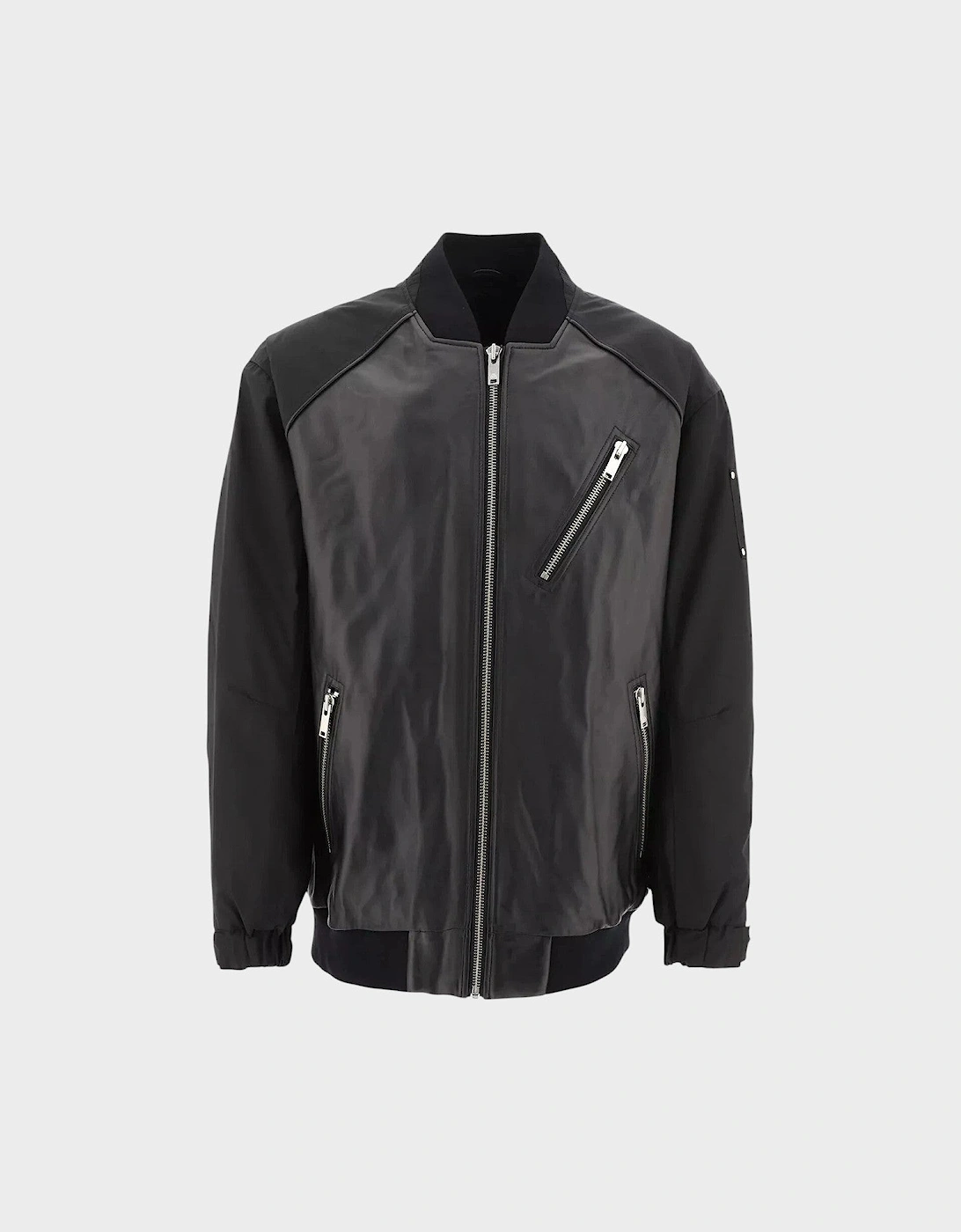 Anica Bomber Leather Jacket Black
