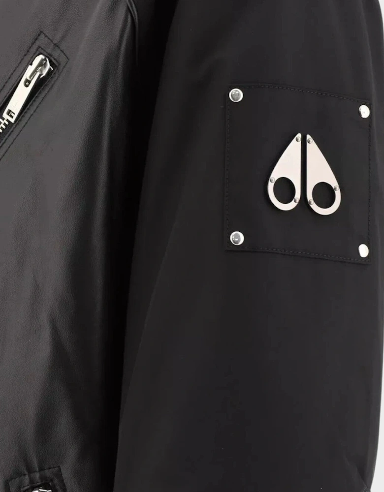 Anica Bomber Leather Jacket Black