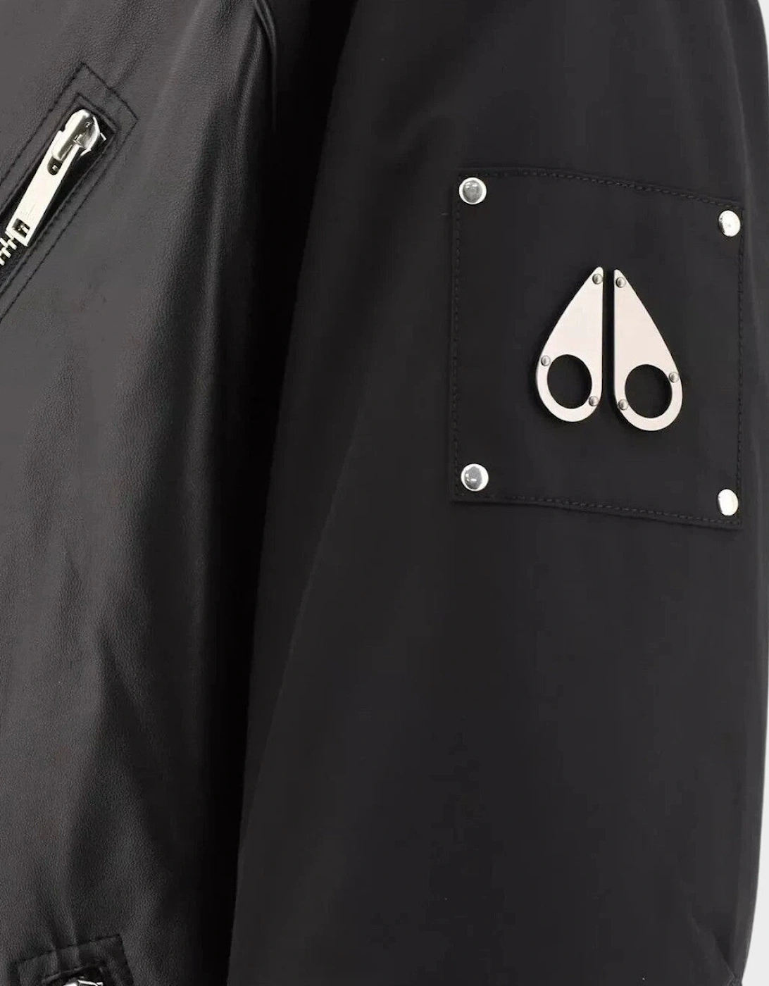 Anica Bomber Leather Jacket Black