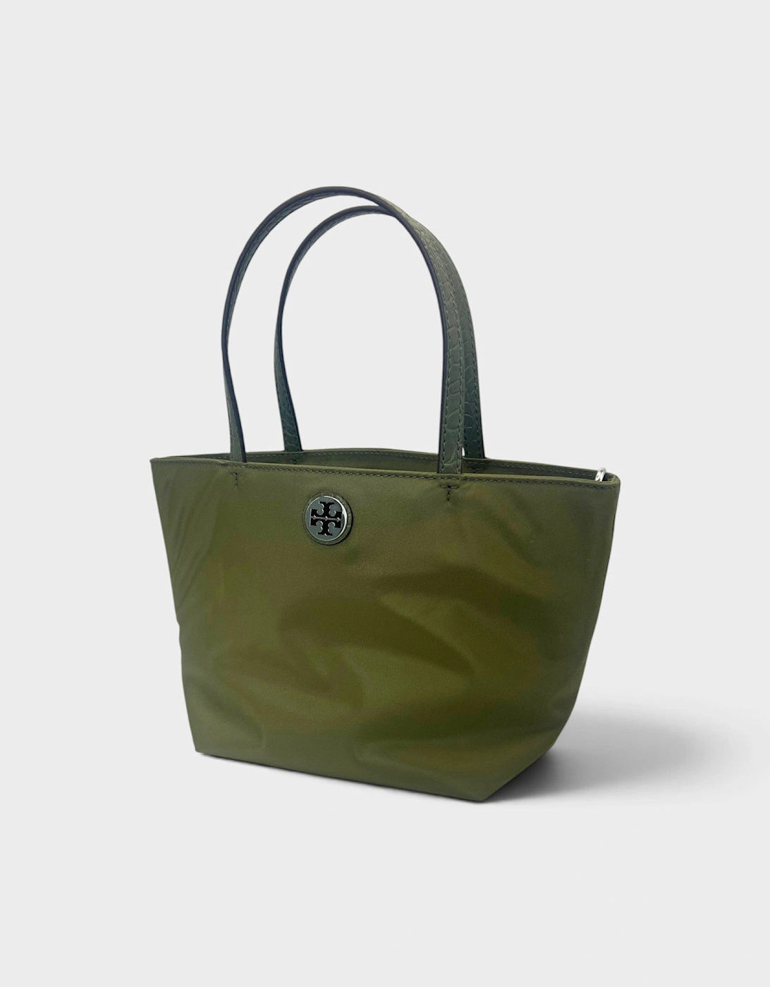 Nylon Mixed Materials Mini Tote Bag Green Khaki