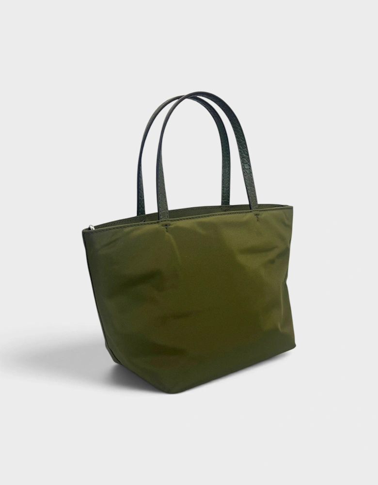 Nylon Mixed Materials Mini Tote Bag Green Khaki