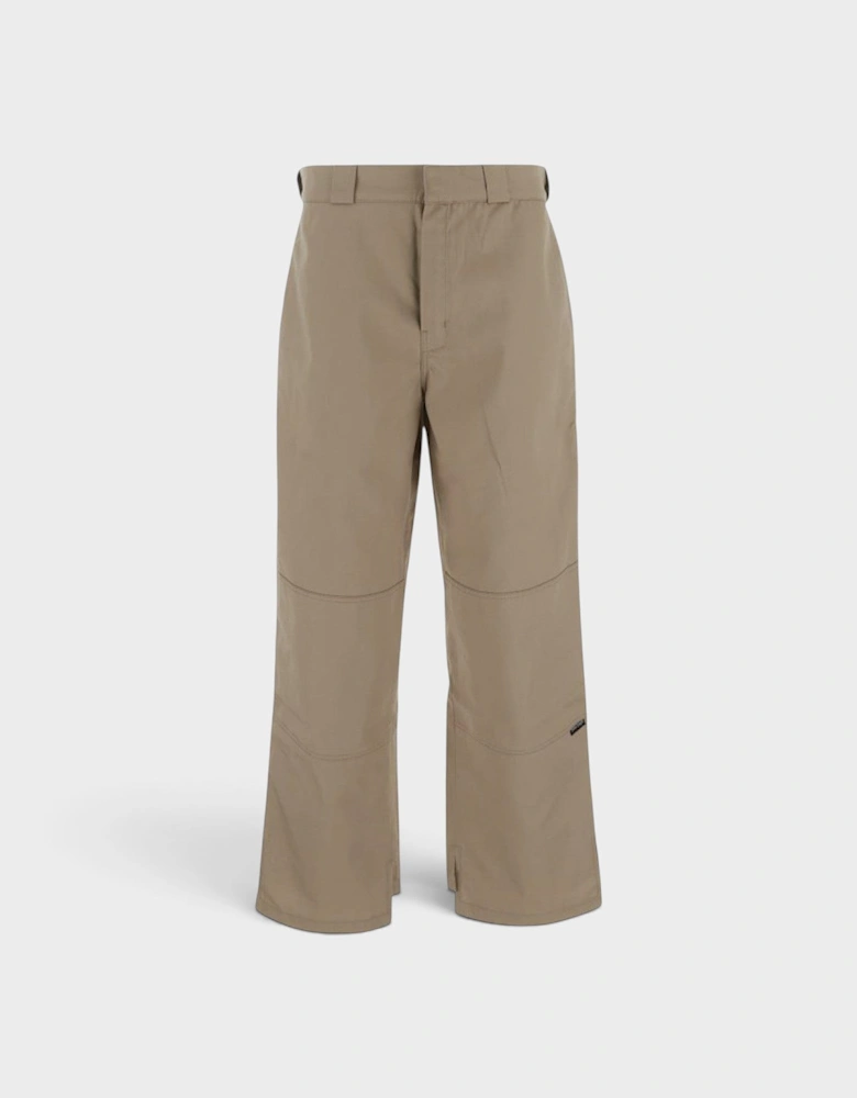 High Waisted Reversed Waistband Chino Pant Beige