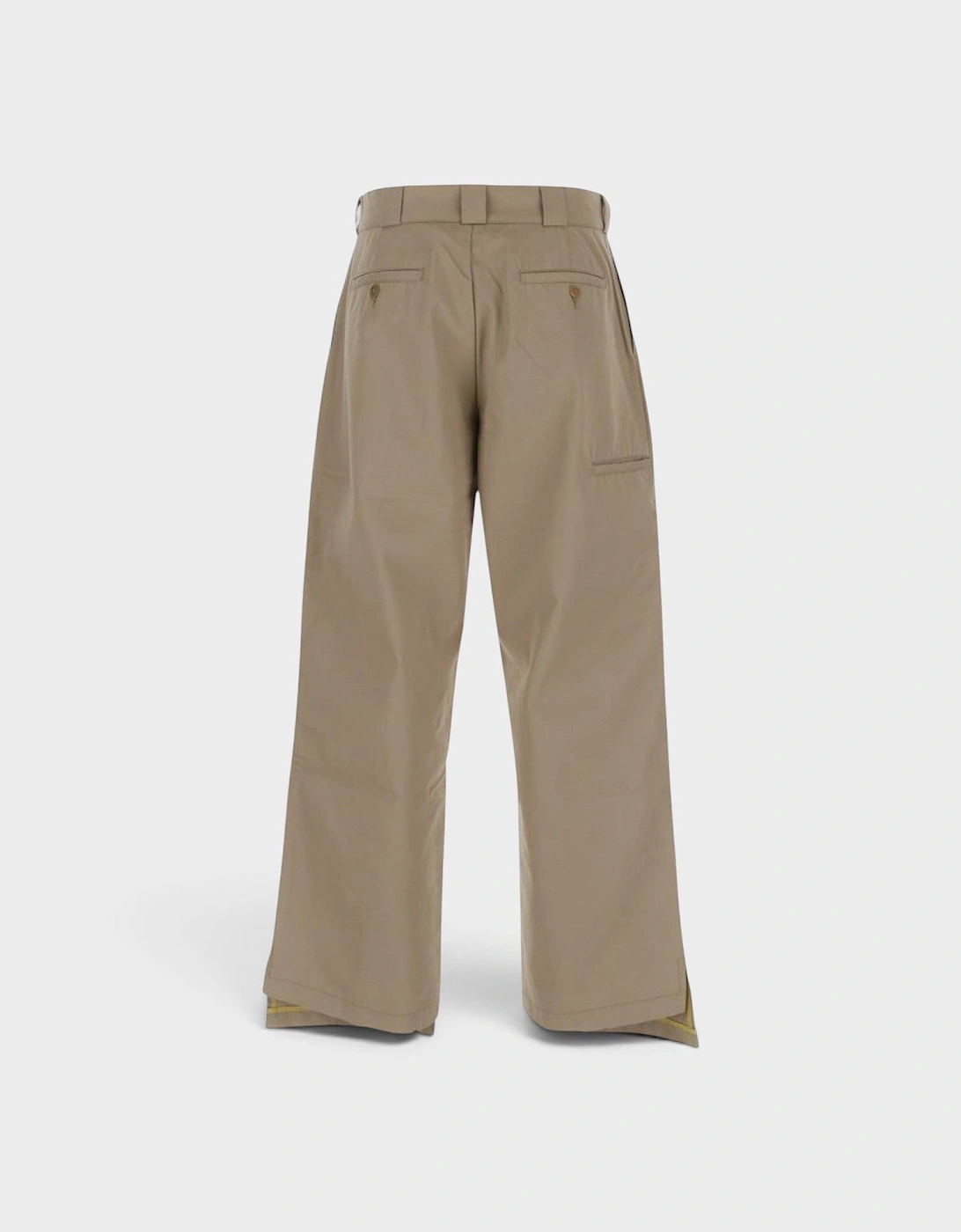 High Waisted Reversed Waistband Chino Pant Beige