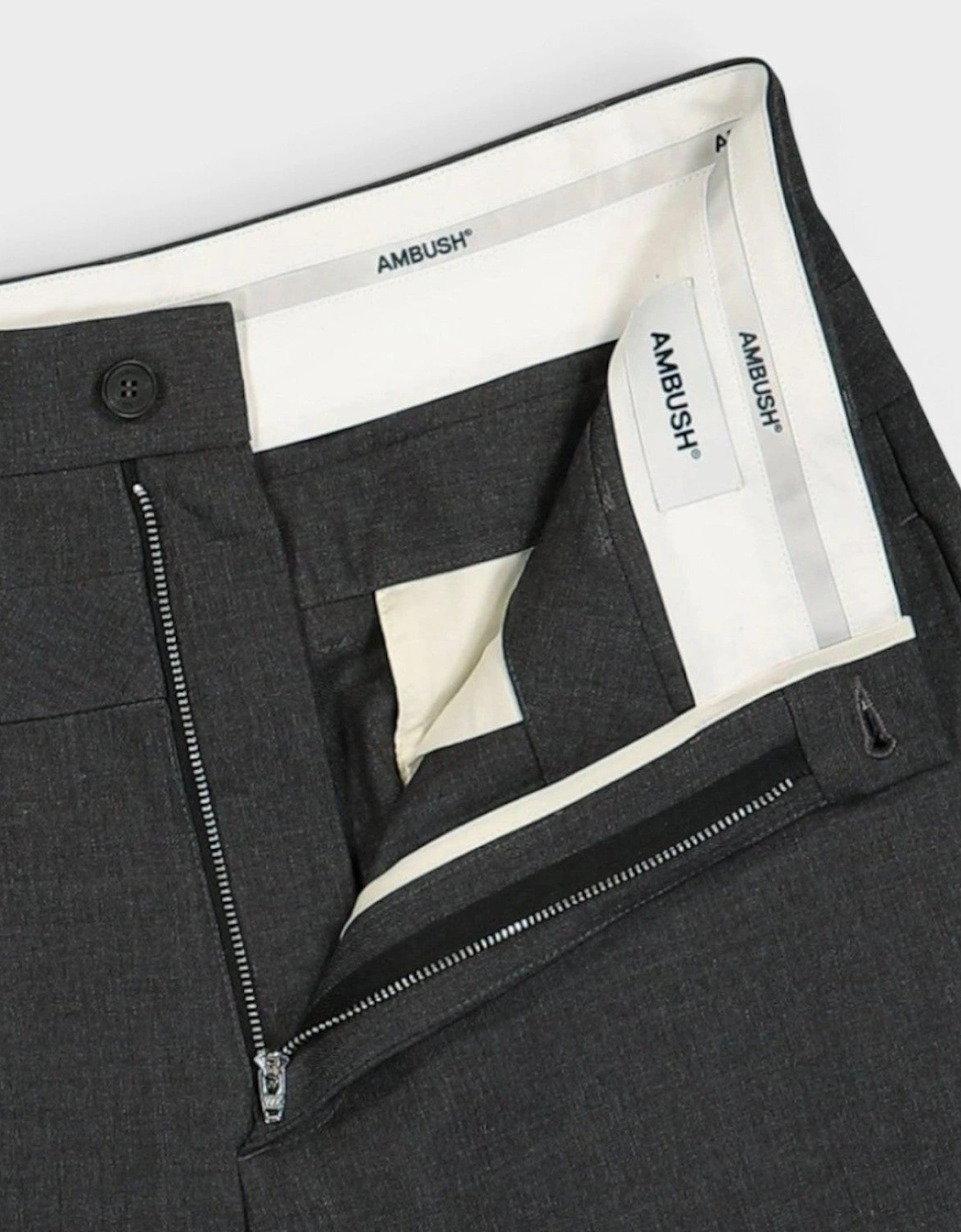 High Waisted Double Belted Wide Leg Trousers Grey