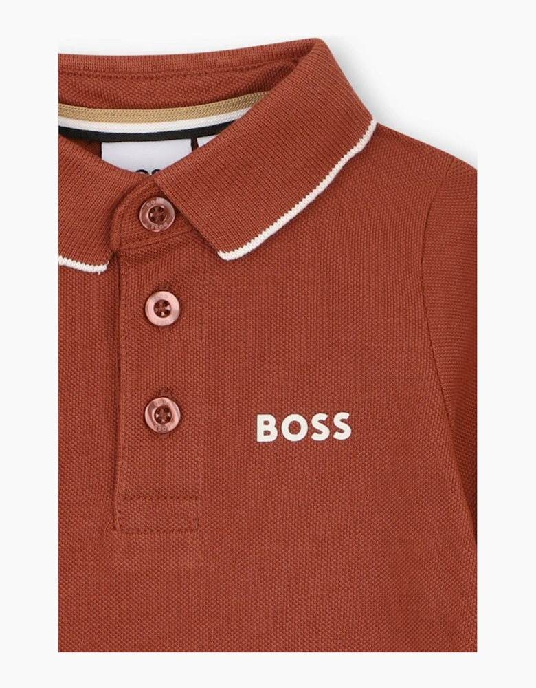 BOSS BABY/TODDLER RED POLO SHIRT J53481