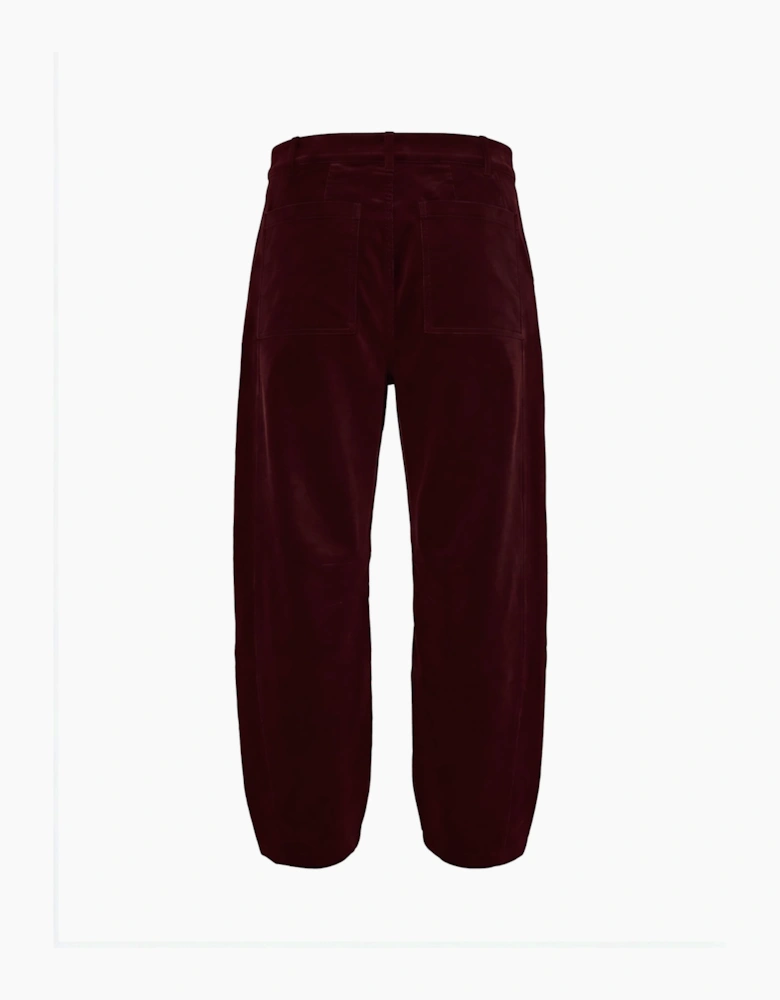 Rosie Cord Barrel Jeans-Burgundy