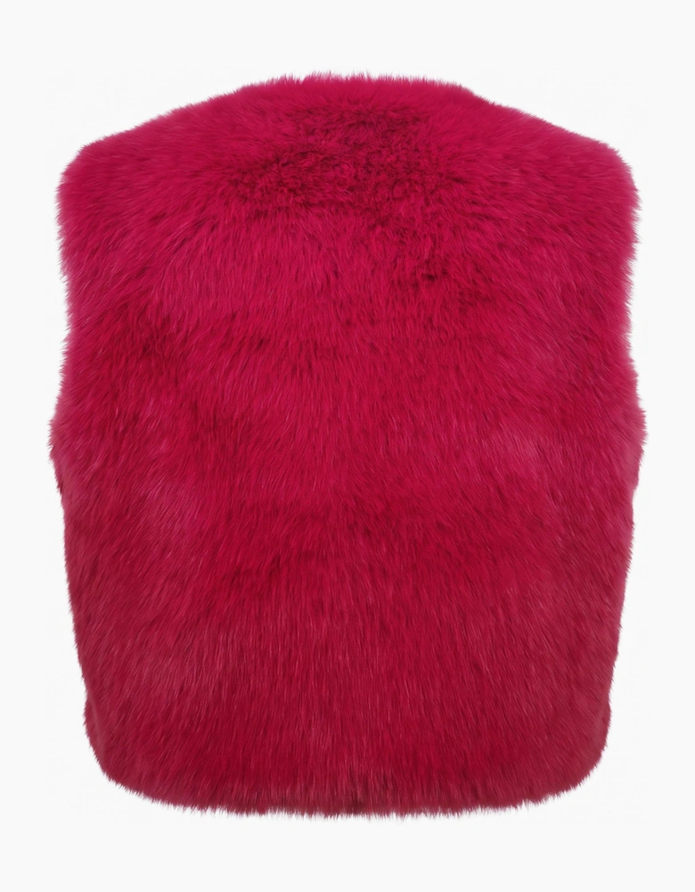 Edelweiss Faux Fur Gilet - Hot Pink