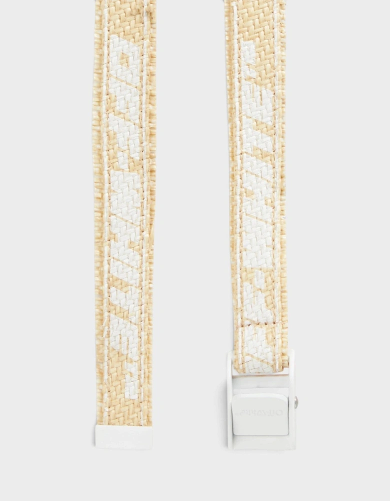 Industrial Printed Raffia Belt Beige