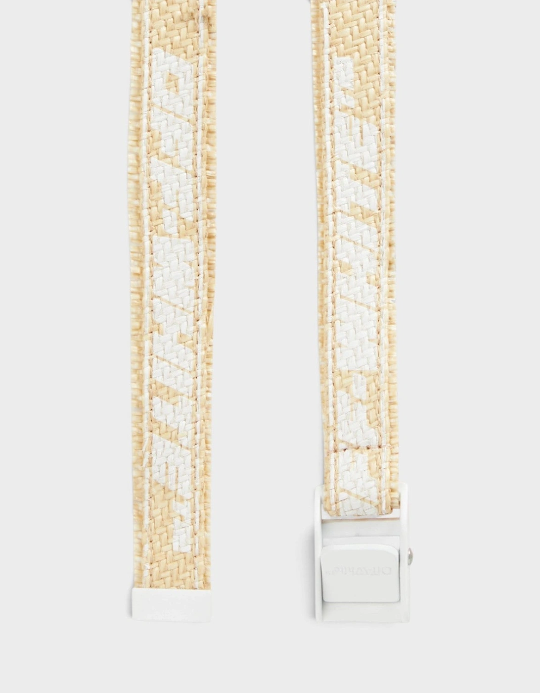 Industrial Printed Raffia Belt Beige