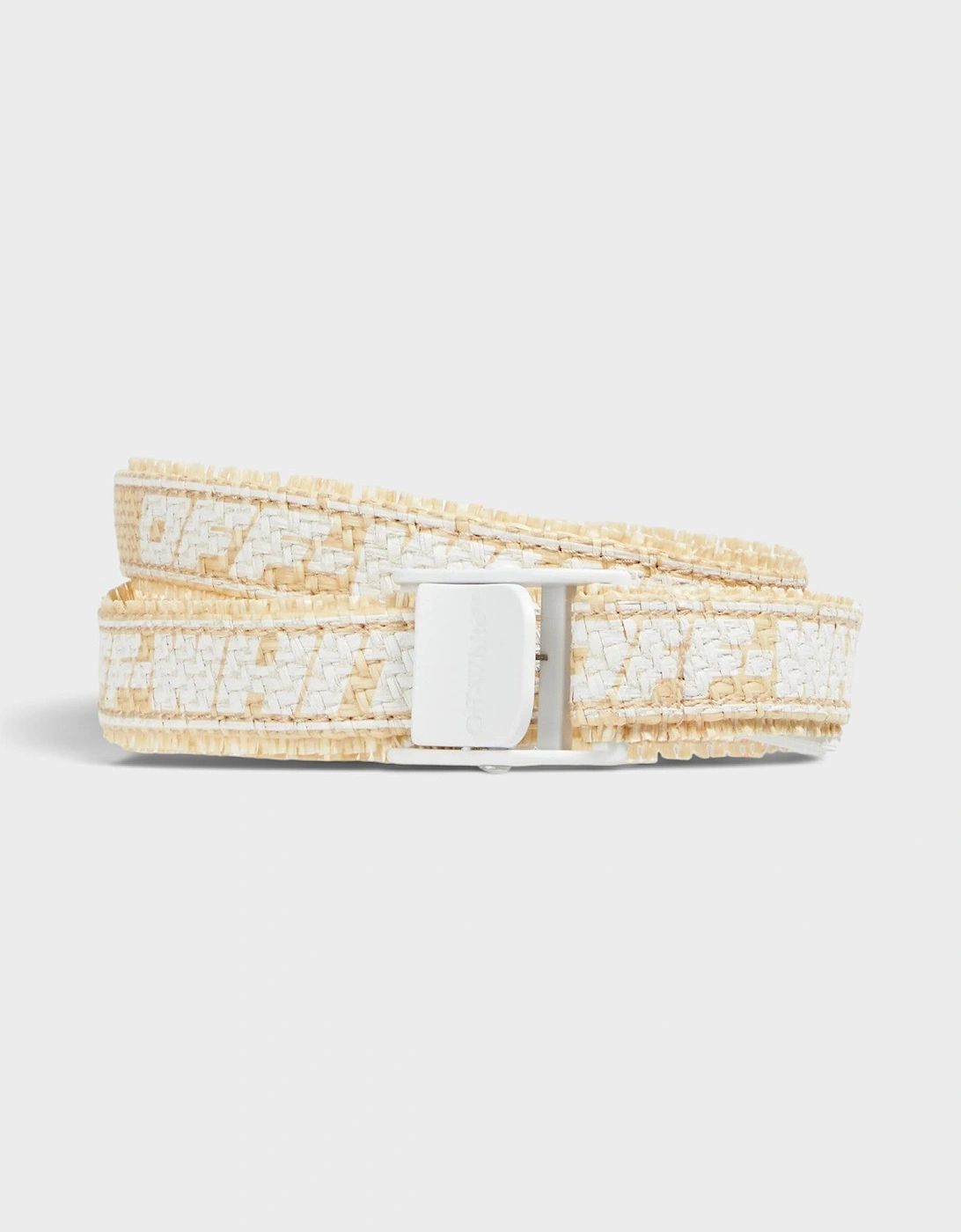 Industrial Printed Raffia Belt Beige