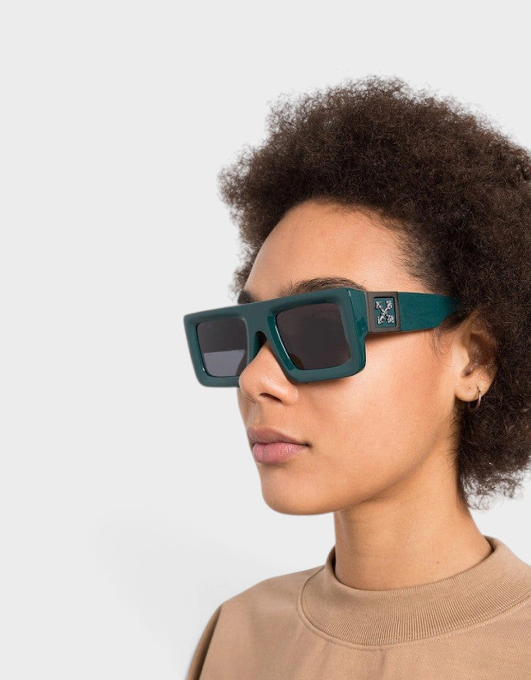 Leonardo Sqaure Frame Arrow Sunglasses Green