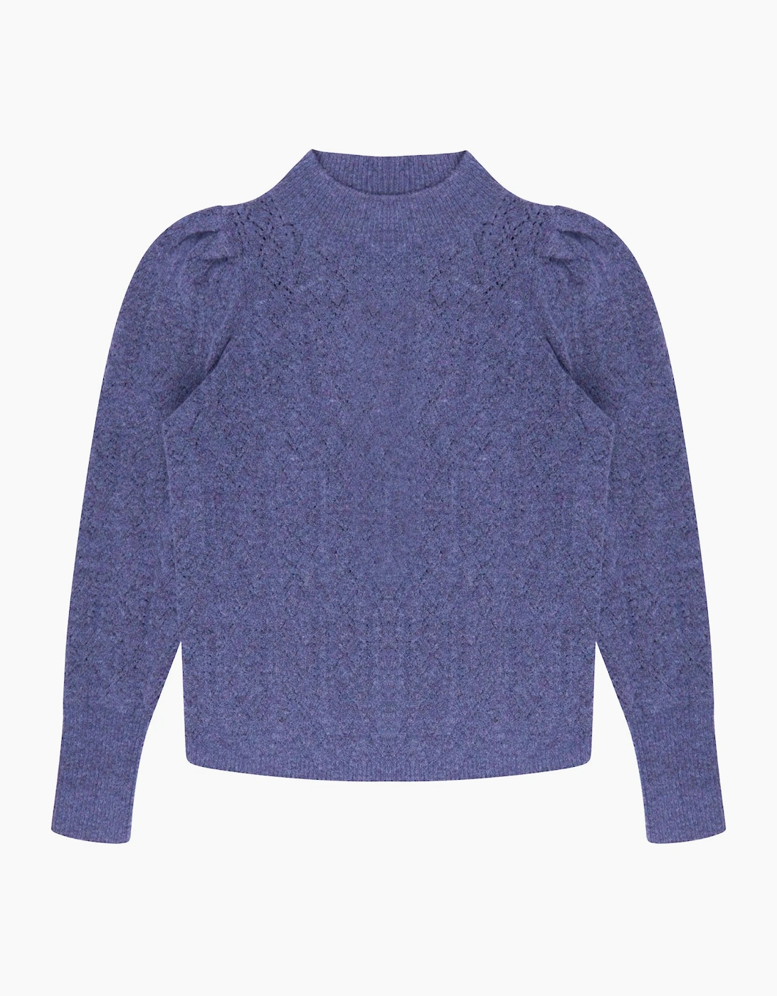 Blue Pointelle Knit Jumper