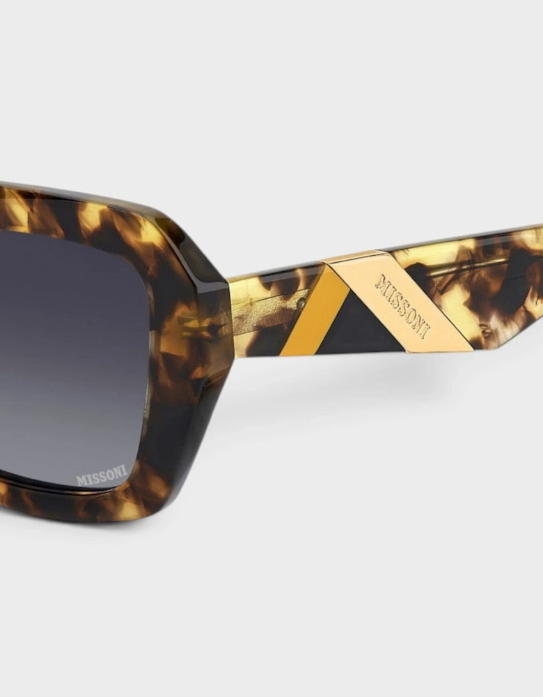 Rectangular Round Sunglasses Brown