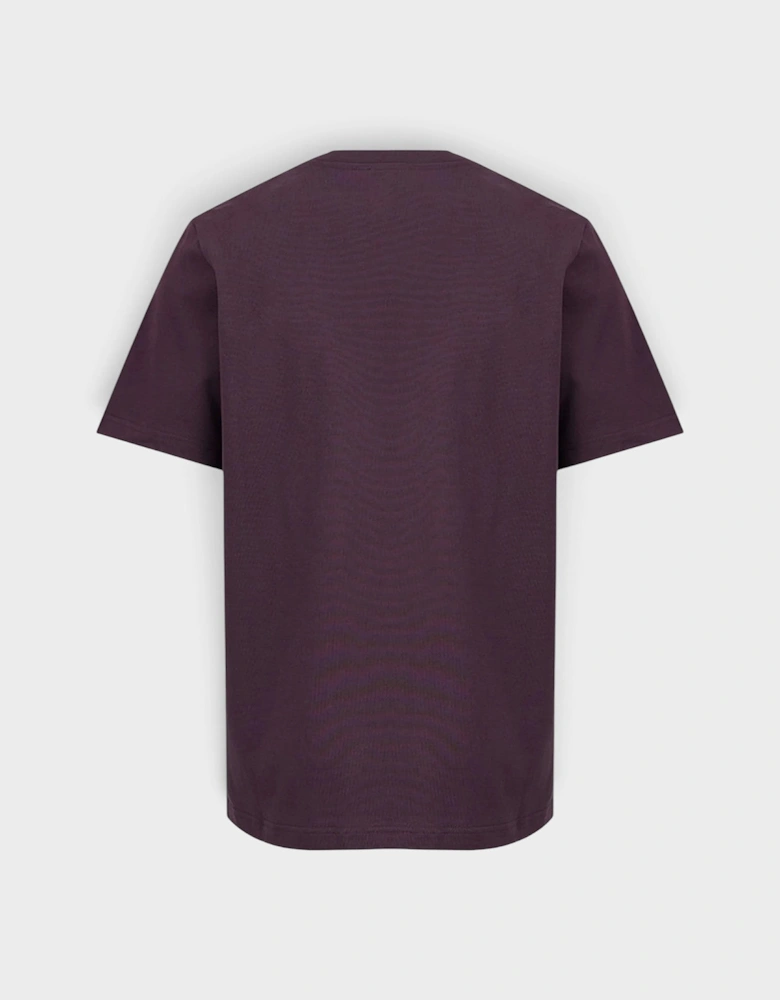 Dragonfly Floral Print T-Shirt Dark Purple