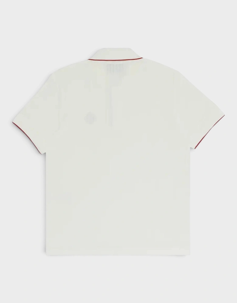 Logo Rib Velour Polo White