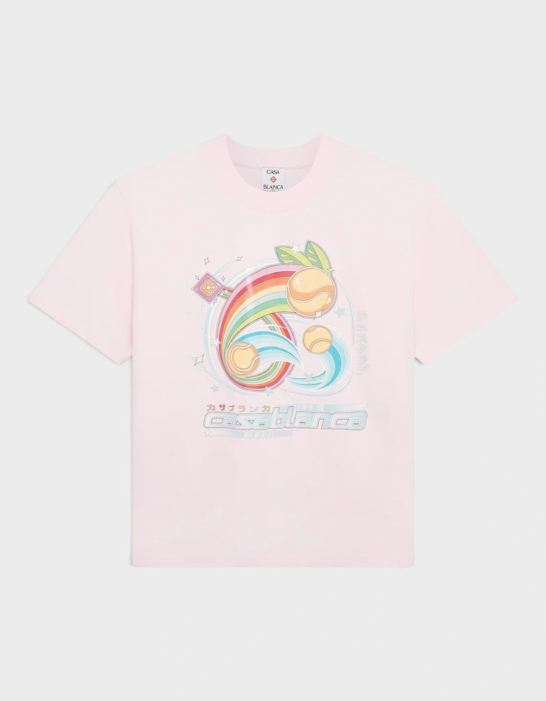Manga Tennis Ball Printed T-Shirt Pale Pink