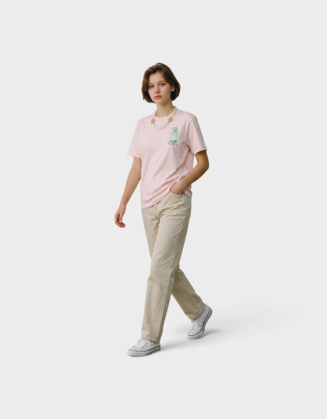 L'Arche Short Sleeve T-Shirt Pale Pink