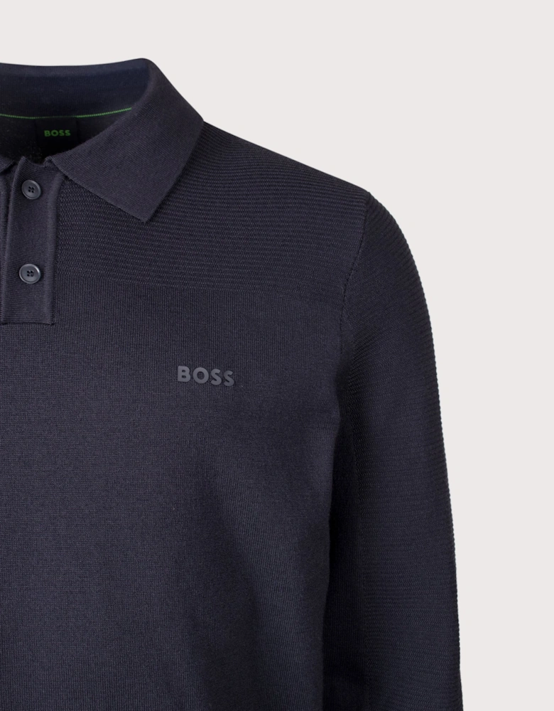 Regular Fit Long Sleeve Momentum X Knitted Polo Shirt