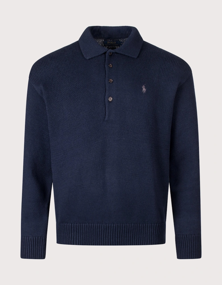 Relaxed Fit Knitted Cotton Jumper