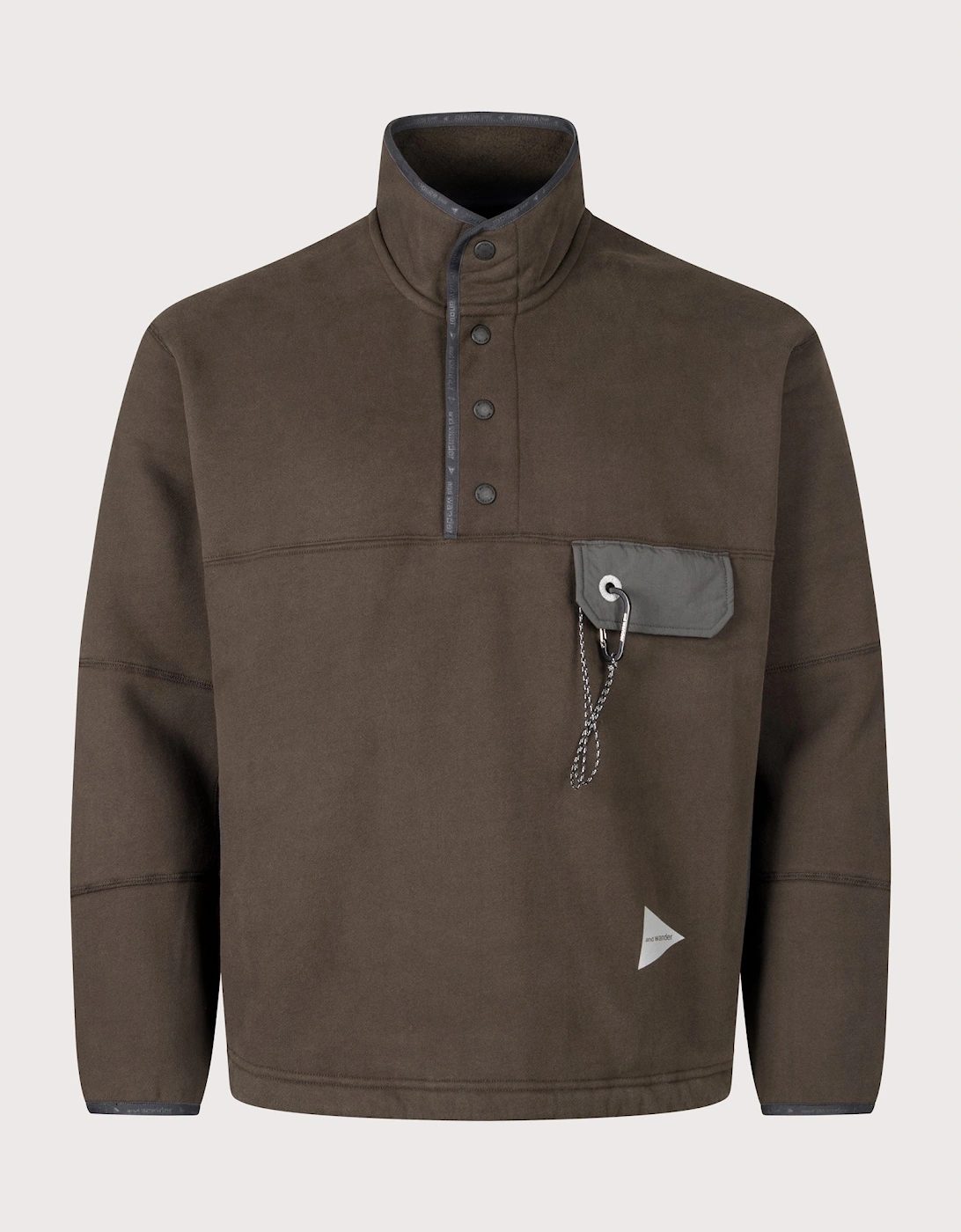 Relaxed Fit Button Placket Overhead Sweatshirt
