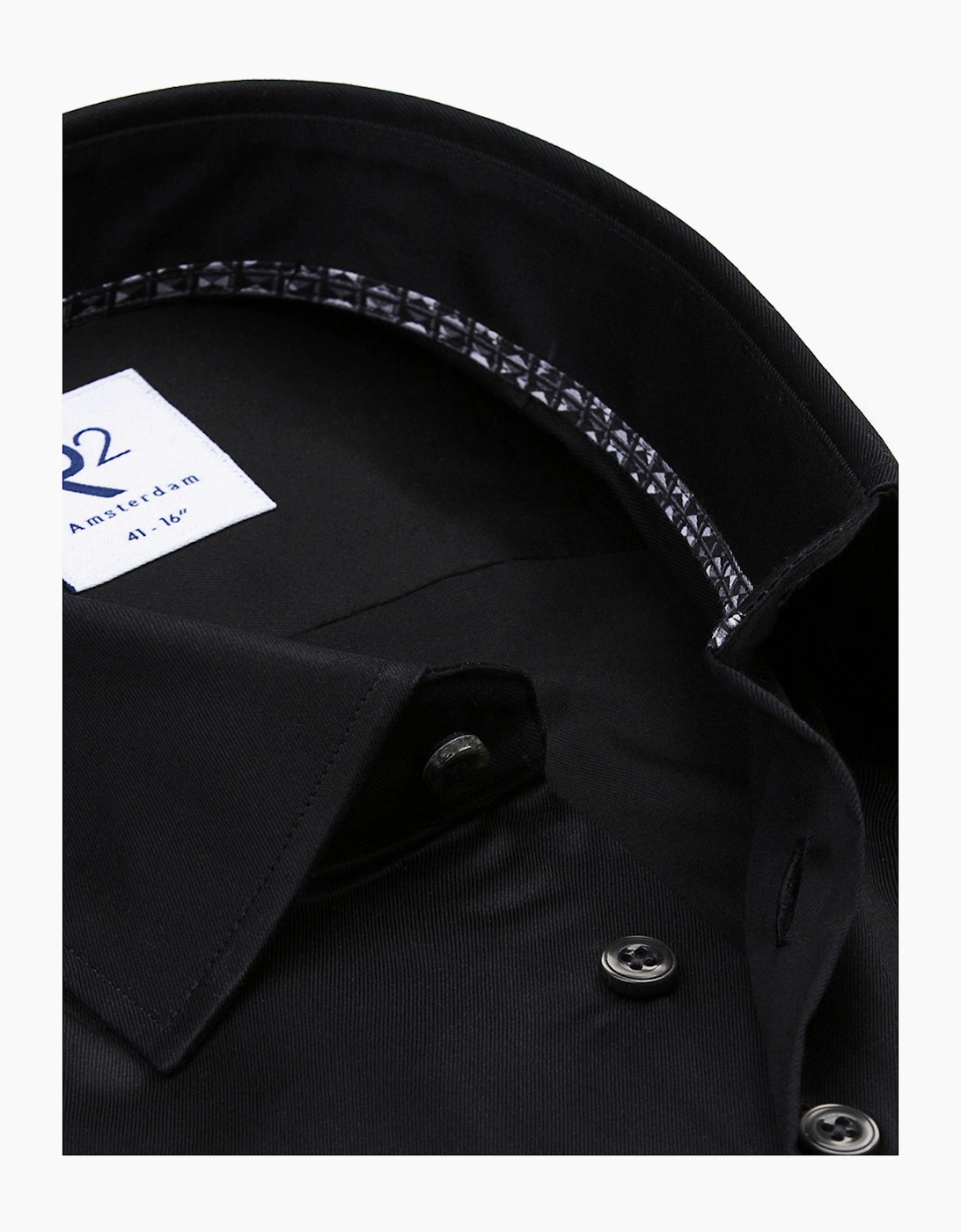 R2 BUTTON UNDER LONG SLEEVE SHIRT BLACK