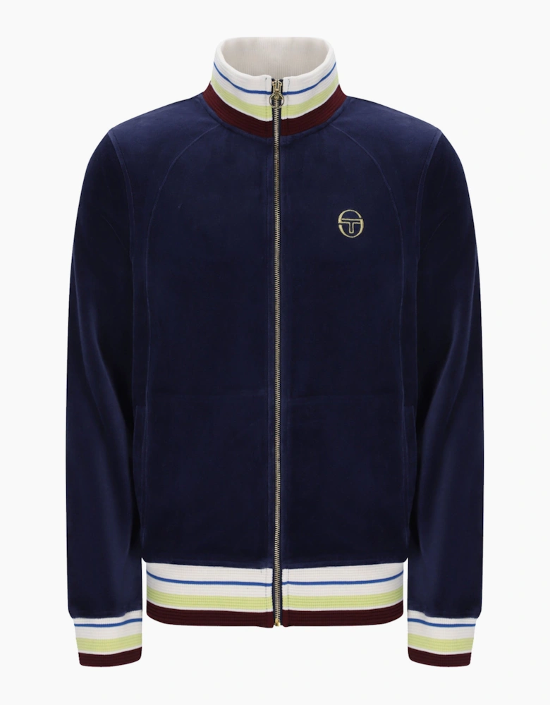 SERGIO TACCHINI SARTORI VELOUR TRACK JACKET MARITIME BLUE