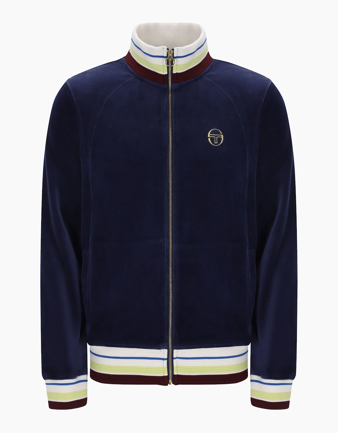 SERGIO TACCHINI SARTORI VELOUR TRACK JACKET MARITIME BLUE