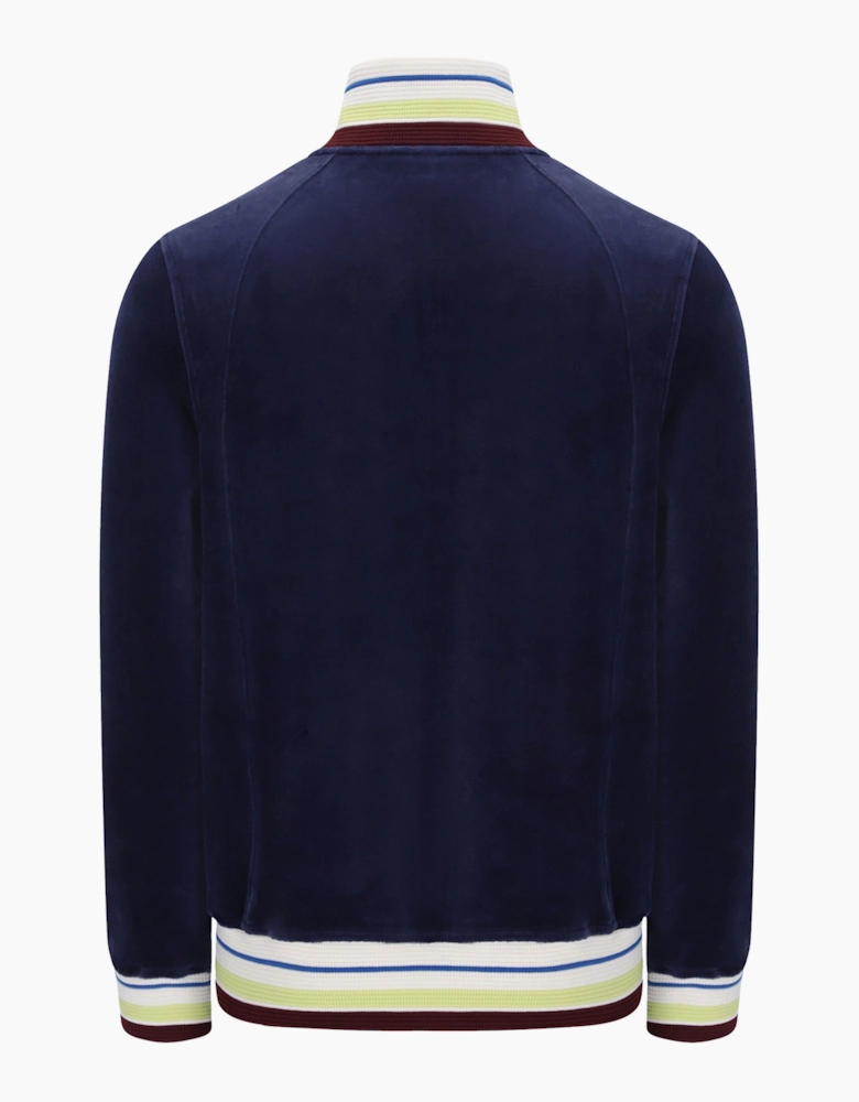 SERGIO TACCHINI SARTORI VELOUR TRACK JACKET MARITIME BLUE