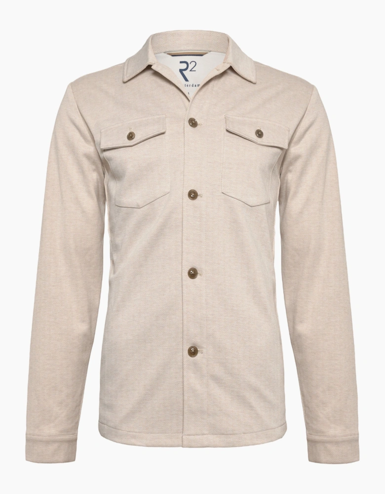 R2 HERRINGBONE OVERSHIRT OFF WHITE