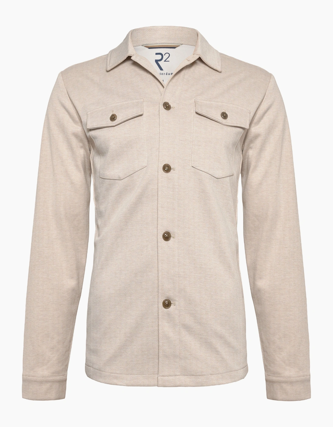 R2 HERRINGBONE OVERSHIRT OFF WHITE