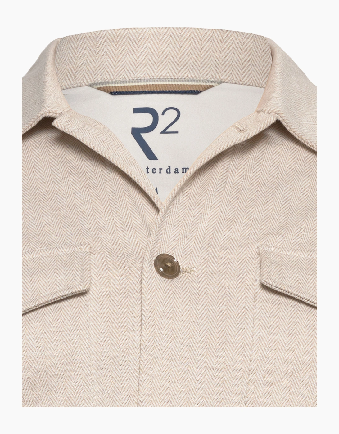 R2 HERRINGBONE OVERSHIRT OFF WHITE