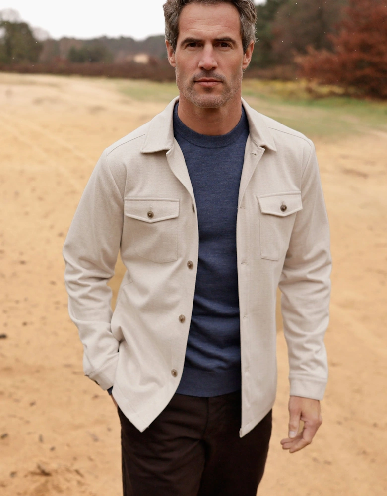R2 HERRINGBONE OVERSHIRT OFF WHITE