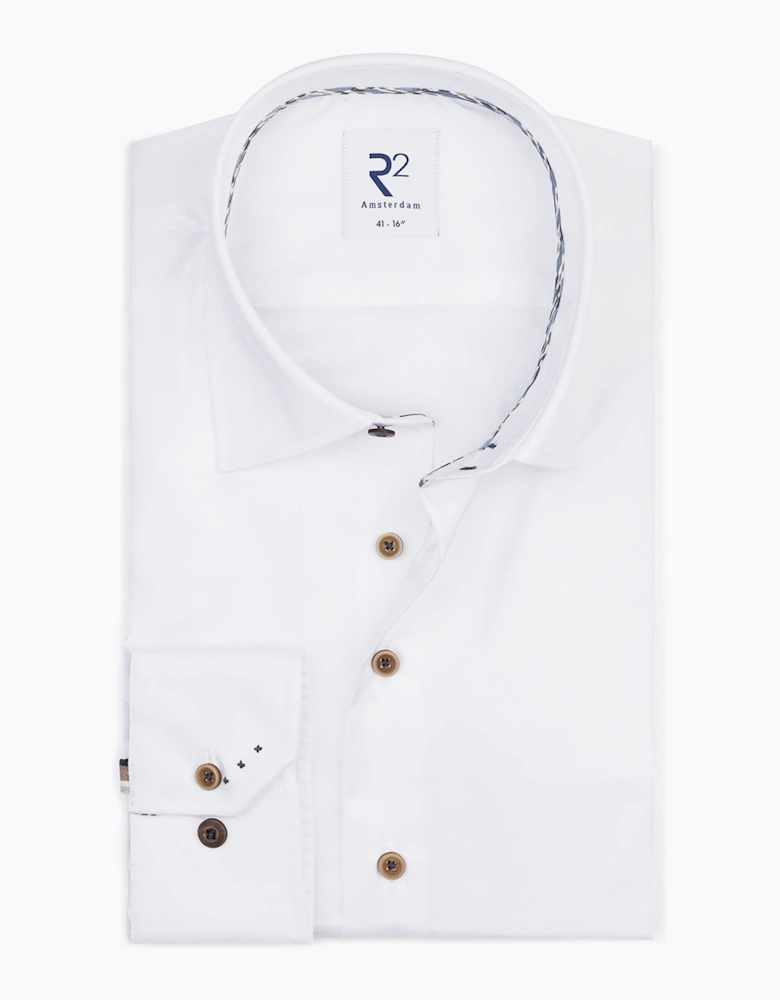 R2 BUTTON UNDER LONG SLEEVE SHIRT WHITE