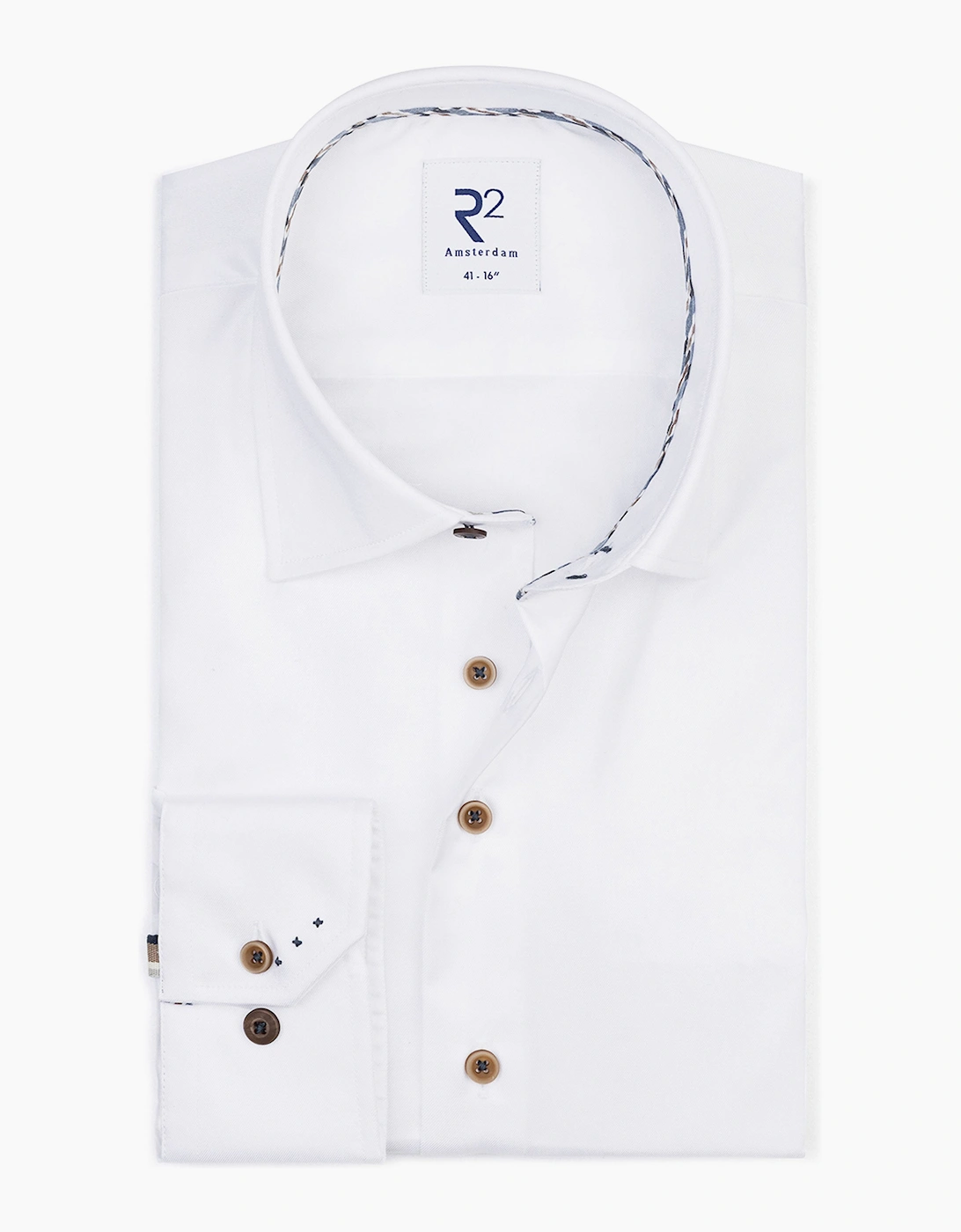 R2 BUTTON UNDER LONG SLEEVE SHIRT WHITE