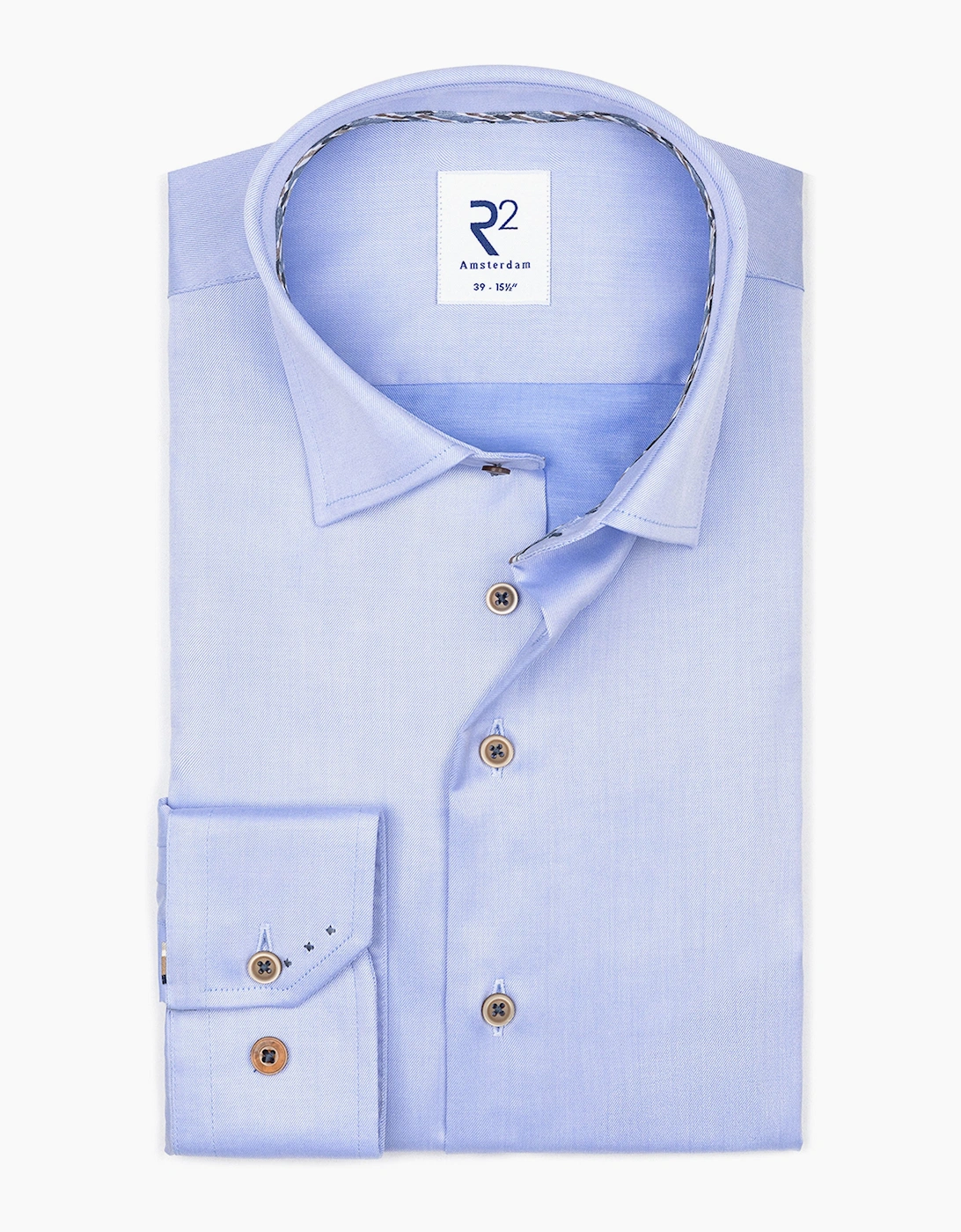 R2 BUTTON UNDER LONG SLEEVE SHIRT LIGHT BLUE