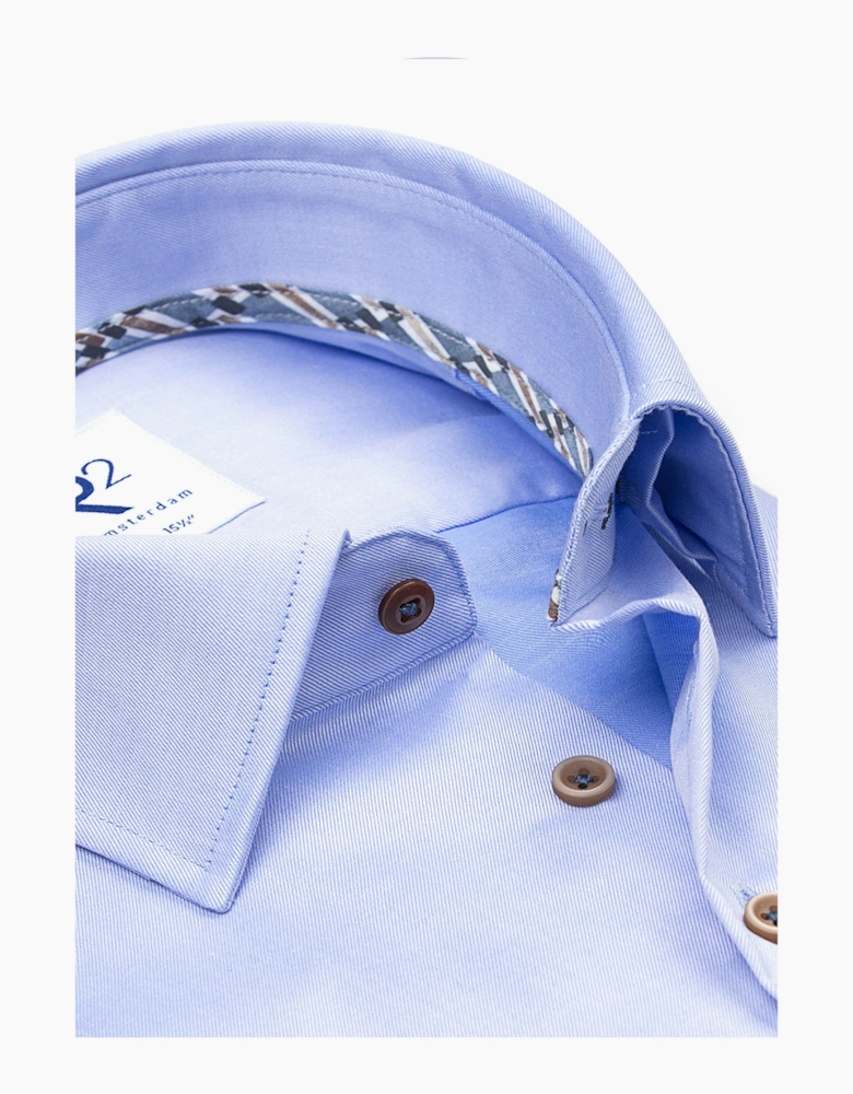 R2 BUTTON UNDER LONG SLEEVE SHIRT LIGHT BLUE