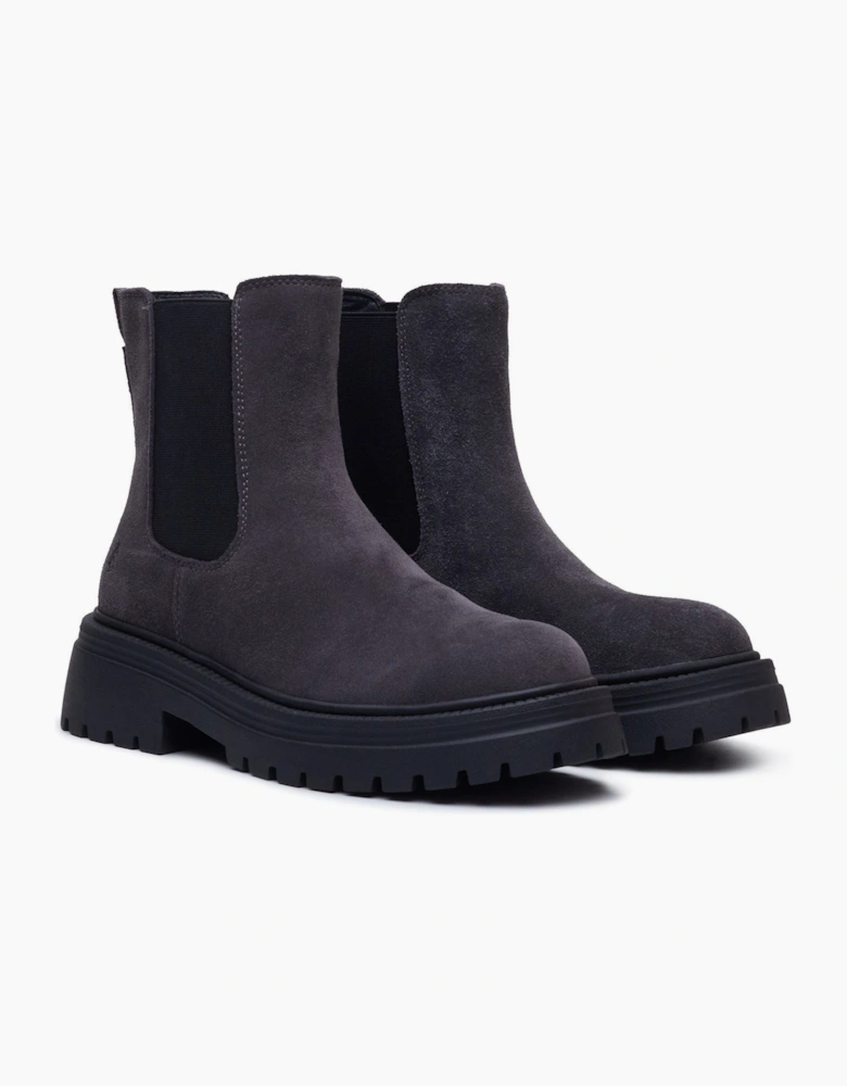 Hush Puppies Rose Chelsea Leather Women's Charcoal Heeled Boots