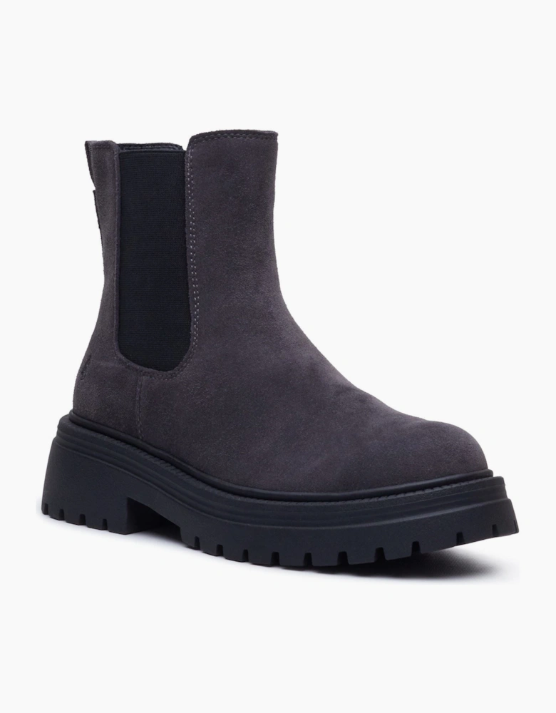 Hush Puppies Rose Chelsea Leather Women's Charcoal Heeled Boots