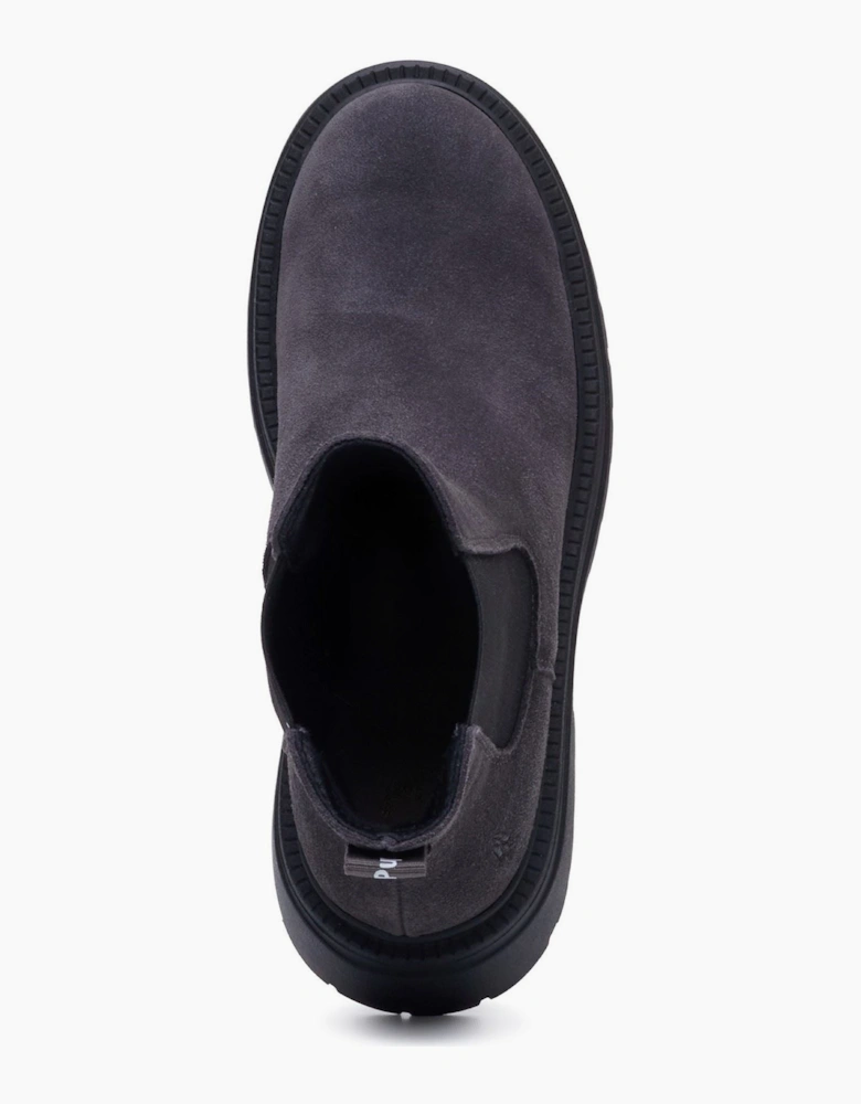 Hush Puppies Rose Chelsea Leather Women's Charcoal Heeled Boots
