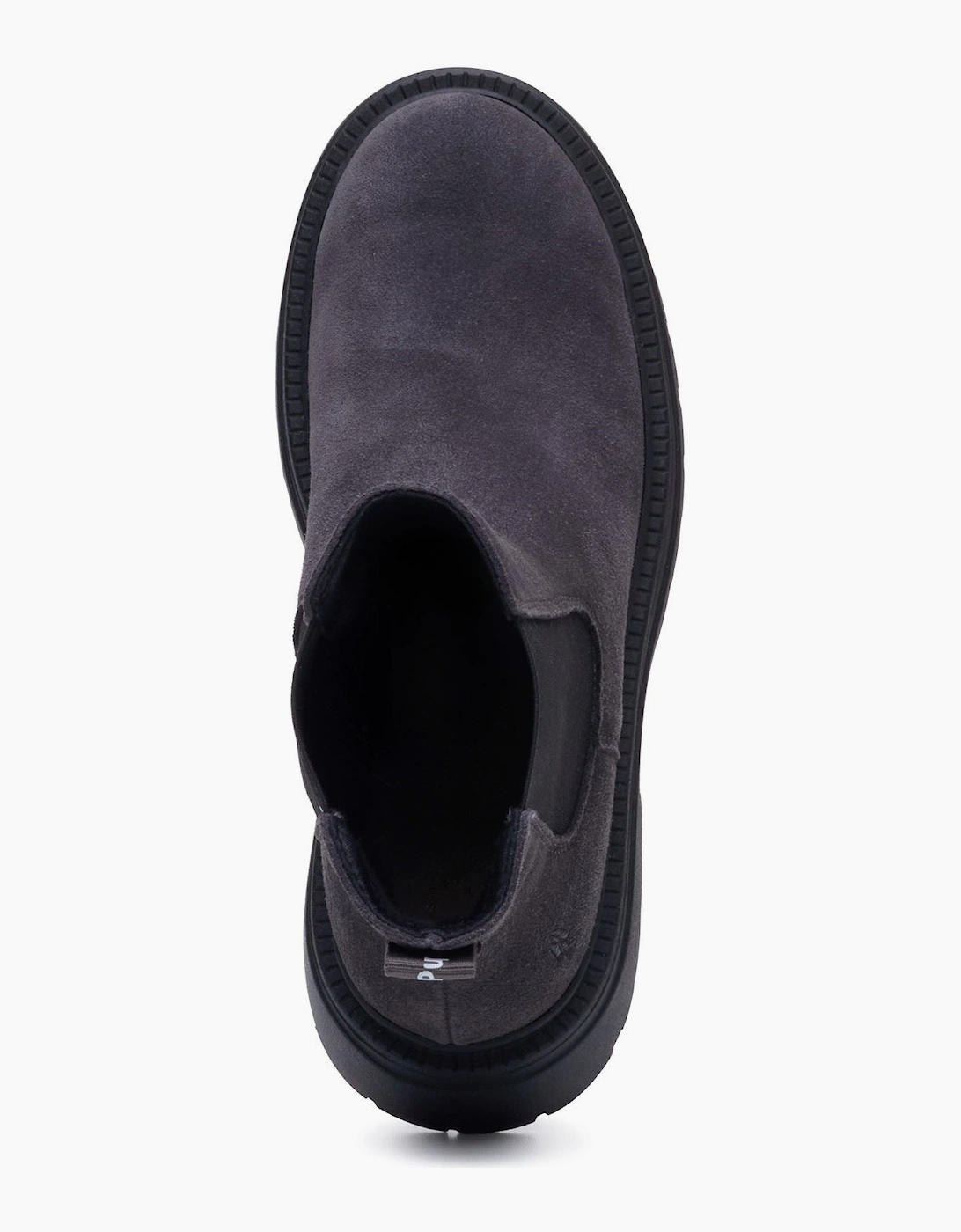 Hush Puppies Rose Chelsea Leather Women's Charcoal Heeled Boots
