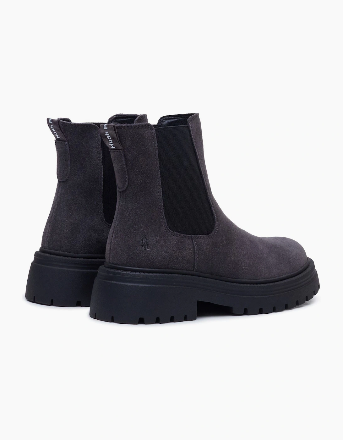Hush Puppies Rose Chelsea Leather Women's Charcoal Heeled Boots