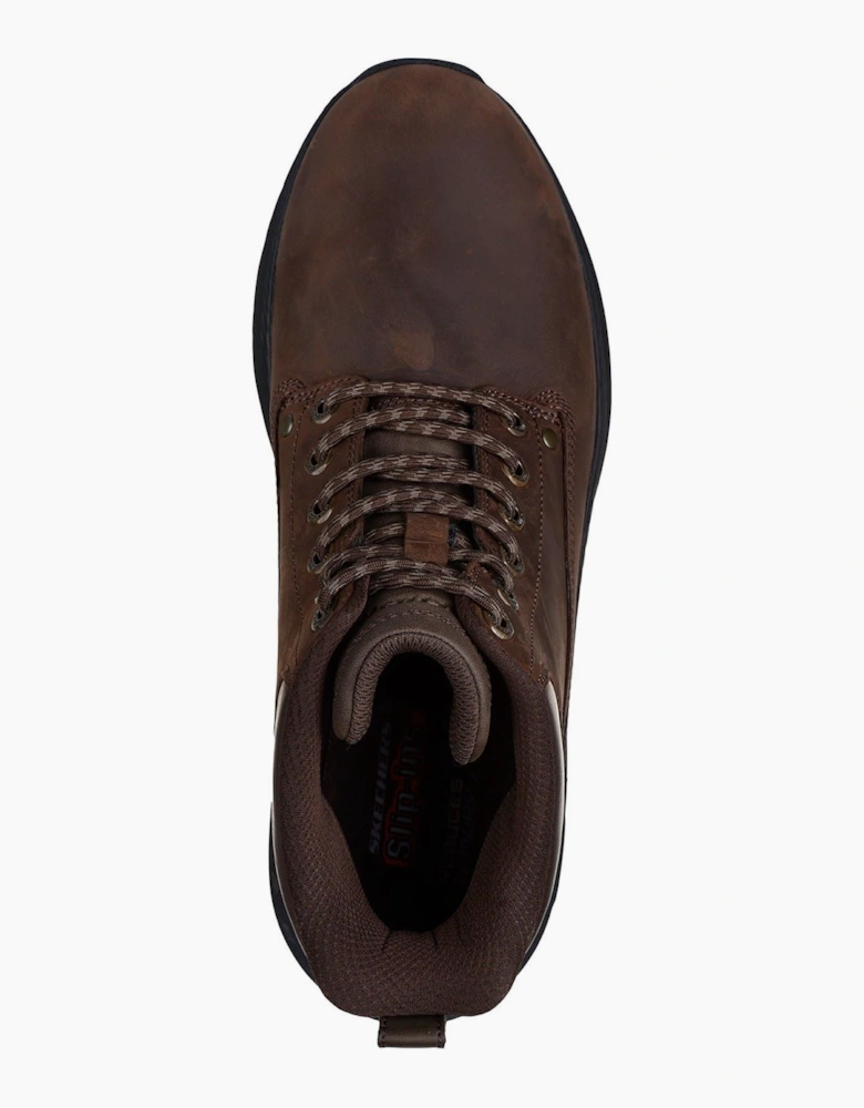 Skechers Pollard Waylon Leather Men's Cocoa Ankle Boots