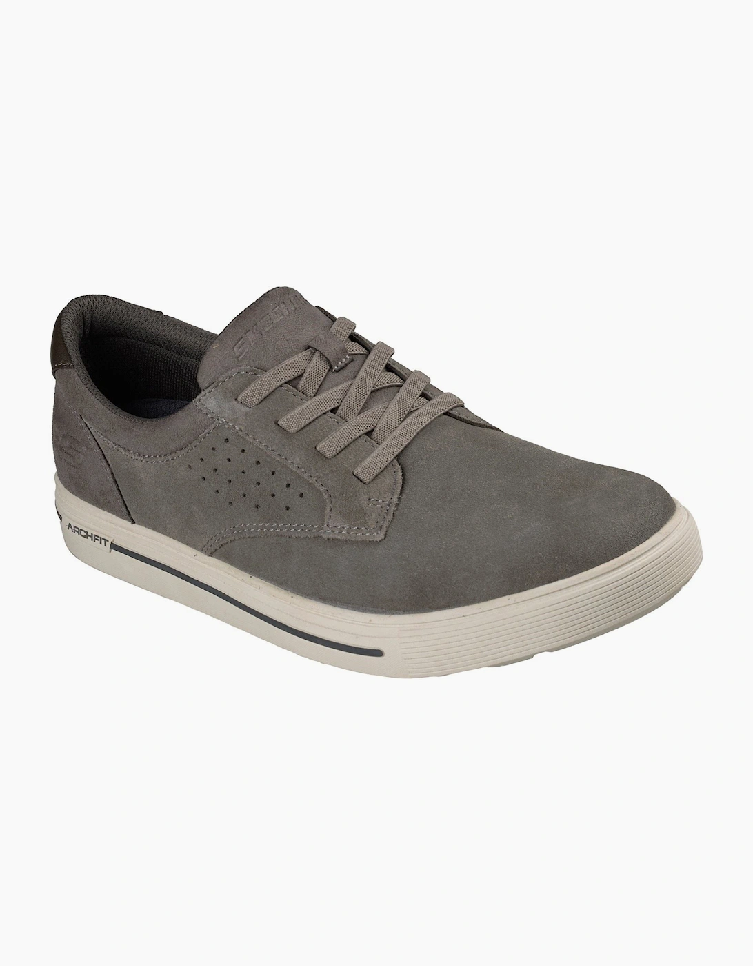 Skechers Arch Fit Solano 2.0 Rey Leather Men's Grey Lace-Up Shoes