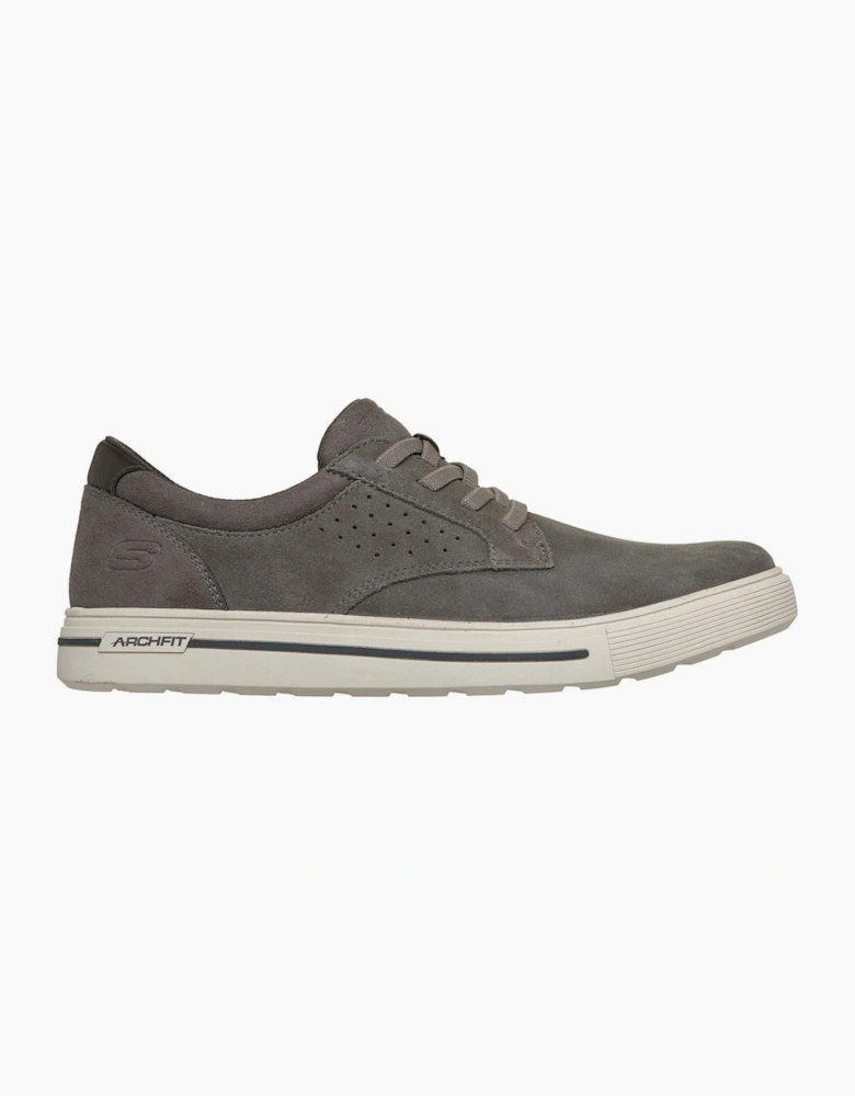Skechers Arch Fit Solano 2.0 Rey Leather Men's Grey Lace-Up Shoes
