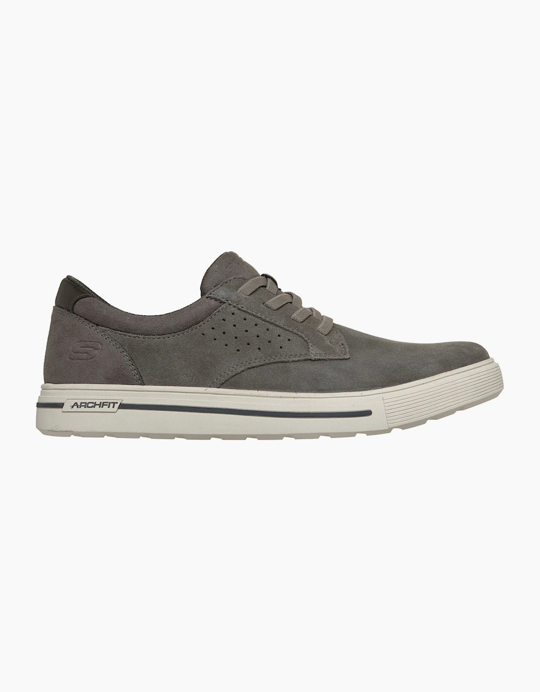 Skechers Arch Fit Solano 2.0 Rey Leather Men's Grey Lace-Up Shoes