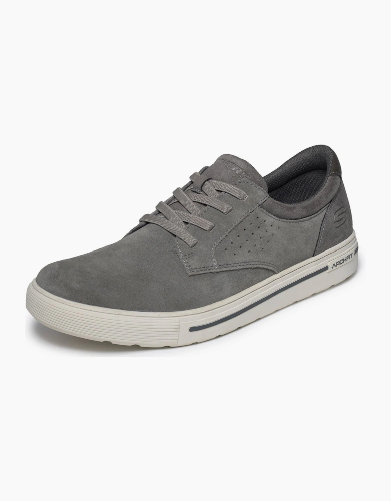 Skechers Arch Fit Solano 2.0 Rey Leather Men's Grey Lace-Up Shoes