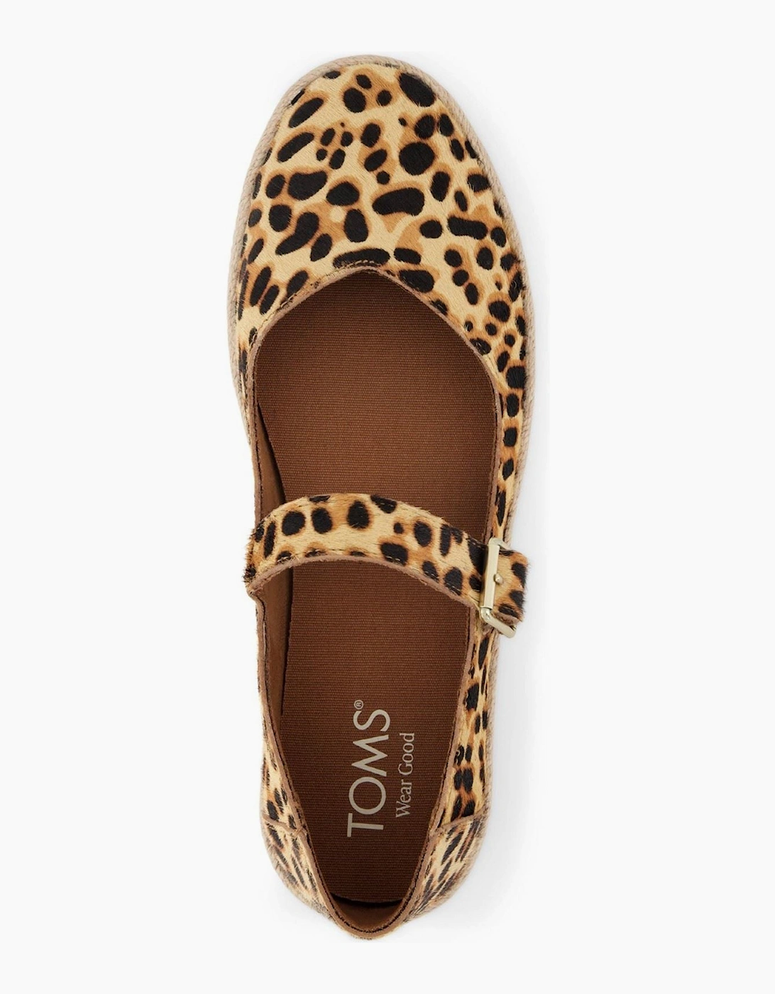 TOMS Carolina Mary Jane Leather Women's Leopard Print Espadrilles